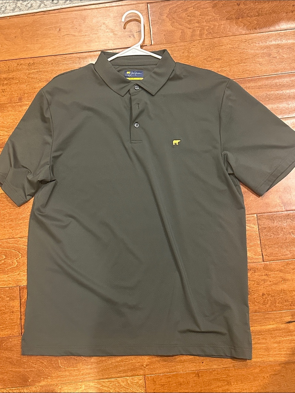 Men's Olive Green Polo with Contrast Logo